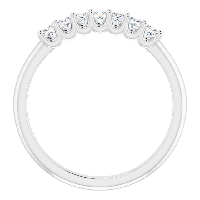 0.42 ct. Princess Cut Diamond Wedding Band 7 Stone Anniversary Ring-VIRABYANI
